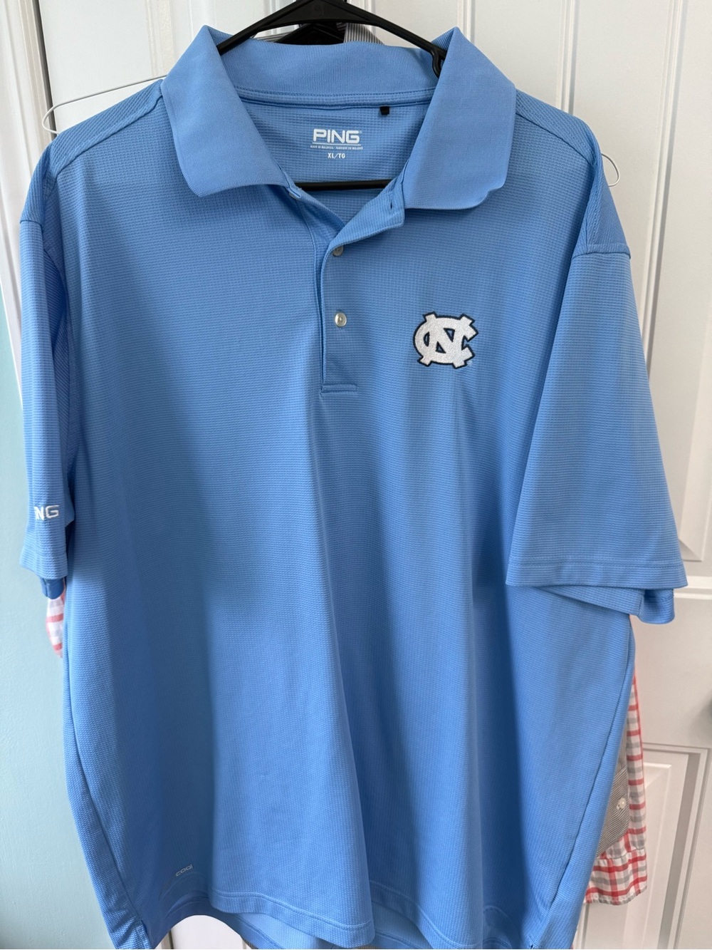 PING Men’s Light Blue UNC Embroidered Performance Polo
